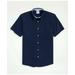 Brooks Brothers Men's Stretch Non-Iron Oxford Button-Down Collar Short-Sleeve Sport Shirt | Navy | Size Small