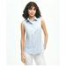 Brooks Brothers Women's Fitted Non-Iron Stretch Supima Cotton Sleeveless Dress Shirt | Light Blue | Size 0