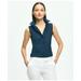 Brooks Brothers Women's Fitted Non-Iron Stretch Supima Cotton Sleeveless Dress Shirt | Navy | Size 2