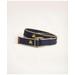 Brooks Brothers Men's Embroidered Leather Tab D-Ring Belt | Navy | Size Large