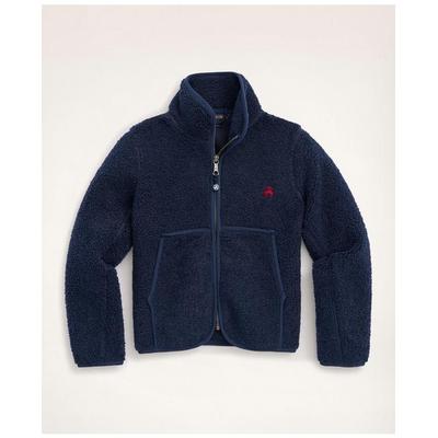 Brooks Brothers Boys Teddy Fleece Zip Jacket | Navy | Size XL