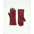 Brooks Brothers Women's Lambskin Gloves with Cashmere Lining | Burgundy | Size 6½