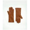 Brooks Brothers Women's Lambskin Gloves with Cashmere Lining | Medium Brown | Size 6½