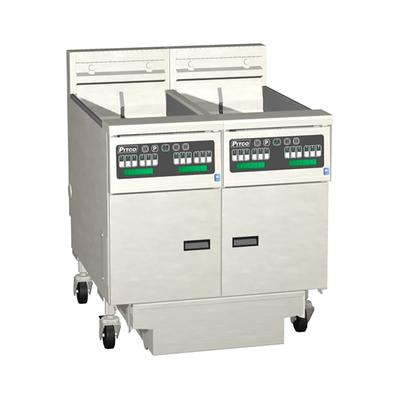Pitco SE14X-2FD 240/3 Commercial Electric Fryer - (2) 50 lb Vats, Floor Model, 240v/3ph, Stainless Steel