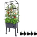 Frame It All Hydroponic Tower with Trellis Frame Greenhouse Cover and Castor Wheels Vertical Garden Planter for Patio Self-Watering Garden Tower with 3.43-Gallon Water Storage 15.75 x 23.5 x 57