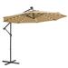 CoSoTower 10 Ft Solar LED Patio Outdoor Umbrella Hanging Cantilever Umbrella Offset Umbrella Easy Open Adustment With 32 LED Lights -Taupe