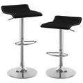 VECELO Set of 2 Bar Stools Modern Swivel Adjustable Height Counter Barstools with Footrest for Kitchen/Bar/Dining Room/Living Room/Party Black