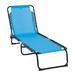 Outsunny 3-Position Portable Reclining Beach Chaise Lounge Folding Chair Outdoor Patio - Light Blue