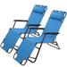 BTMWAY Zero Gravity Chair Set of 2 Oversize Portable Heavy Duty Patio Chairs with Pillow Extendable Folding Outdoor Recliner Chairs for Camping Pool Beach Deck Backyard Blue