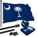 G128 Combo Pack: 6 Ft Tangle Free Spinning Flagpole (Black) & South Carolina Flag 3x5 Ft Embroidered 220GSM Spun Polyester Brass Grommets (Flag Included) Aluminum Flag Pole