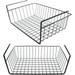 Chainplus 2 Pack Under Shelf Wire Basket Hanging Storage Baskets Under Cabinet Add-on Storage Racks Slide-in Baskets Organizer for Kitchen Pantry Desk Bookshelf - White