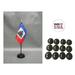 Box of 12 Haiti 4 x6 Miniature Desk & Table Flags Includes 12 Flag Stands & 12 Haitian Small Mini Stick Flags