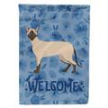 Carolines Treasures CK4977CHF Siamese Modern 2 Cat Welcome Flag Canvas House Size Large multicolor
