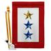Americana Home & Garden 28 x 40 in. Gold & Two Blue Stars House Flag Set Armed Forces Military Service Double-Sided Decorative Vertical Flags & Decoration Banner Garden Yard Gift