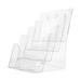 Homemaxs 1pc Multi-tier Acrylic Literature Holder Clear Display Stand File Desktop Holder