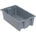 19 1/2 Deep x 15 1/2 Wide x 10 High Gray Stack and Nest Shipping Tote