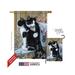 Breeze Decor 10079 Pets Tuxedo Cat 2-Sided Vertical Impression House Flag - 28 x 40 in.