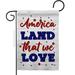 Ornament Collection 13 x 18.5 in. Land We Love Americana Star & Stripes Double-Sided Vertical House Decoration Banner Garden Flag - Yard Gift