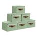 6Pcs Foldable Storage Bin Boxes with Lid Fabric Basket Container Organizer