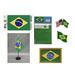 Brazil Heritage Flag Pack - Includes a Brazilian 3x5 Flag Vinyl Flag Decal One Single & One Double Friendship Flag Lapel Pin Miniature Desk Flag with Stand & One Iron-On Flag Patch