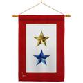 Americana Home & Garden 28 x 40 in. Gold & Blue Stars House Flag Set Armed Forces Military Service Double-Sided Decorative Vertical Flags & Decoration Banner Garden Yard Gift