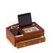 Matte Cherry Finish Glass Lid Velour Lined 1-Drawer Wooden Valet and Charging Station QGM18315