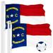 G128 2 Pack: North Carolina State Flag | 4x6 Ft | ToughWeave Series Embroidered 300D Polyester | Embroidered Design Indoor/Outdoor Brass Grommets
