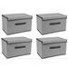 Topboutique linen storage box Foldable Storage Boxes with Lids 4 Pack Fabric Storage Bins with Lids Closet Organizers for Clothes Storage Room Organization Office Storage Toys books - Gray