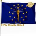 DANF Double Sided Indiana State Flag 3x5 ft Heavy Duty 3 Ply Durable Polyester IN Flag with Vibrant Print/4 Rows Hemming/Brass Grommets
