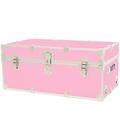 Rhino Trunk & Case Large Leather Embossed Vinyl Trunk Summer Camp College Storage 32 x18 x14 (Pink)