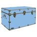 C&N Footlockers Graduate Storage Trunk - Large College Dorm Chest - Durable with Lid Stay - 32 x 18 x 18.5 Inches - Light Blue