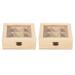 2X Wooden Tea Bag Jewelry Organizer Chest Storage Box 9 Compartments Tea Box Organizer Wood Sugar Packet Container