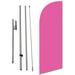 Pink Light Magenta Color Medium Size Feather Banner Swooper Flag Sigh with Flag Pole Kit and Ground Spike 8 feet Tall