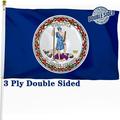 Virginia State Double Sided Flag 3x5 ft Heavy Duty 3 Ply Durable Polyester VA Flag with Vibrant Print/4 Rows Hemming/Brass Grommets