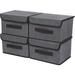 Storage Bins with Lids Set of 4 TRIANU Foldable Storage Boxes with Lids Storage Baskets Storage Containers Organizers for Toys Clothes and Books (Grey Small)
