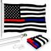 G128 Combo Pack: 6 Feet Tangle Free Spinning Flagpole (Silver) Thin Blue and Red Line Flag 3x5 ft Printed 150D Brass Grommets (Flag Included) Aluminum Flag Pole