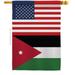 Jordan Us Friendship House Flag Nationality 28 X40 Double-Sided Yard Banner