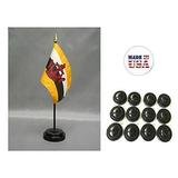 Box of 12 Brunei 4 x6 Miniature Desk & Table Flags Includes 12 Flag Stands & 12 Bruneian Small Mini Stick Flags