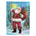 Carolines Treasures APH5001CHF Christmas Santa Rining the Bell Flag Canvas House Size Large multicolor