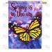 America Forever Spring is in the Air House Flag 28 x 40 inches Double Sided Colorful Summer Flower Monarch Butterfly - Seasonal Yard Lawn Outdoor Decorative Spring House Flag