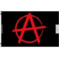 3X5 ANARCHY FLAG ANARCHIST SYMBOL RED A WITH CIRCLE ON BLACK NEW PUNK ROCK 100D