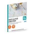 Pen + Gear White Glitter Card Stock Paper 8.5 x 11 104 lb 10 Sheets