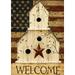 Toland Home Garden Americana Birdhouse Welcome Bird Patriotic Flag Double Sided 12x18 Inch