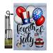 Breeze Decor BD-FJ-GS-111079-IP-BO-D-US17-BD 13 x 18.5 in. Celebrate Fourth of July Americana Vertical Double Sided Mini Garden Flag Set with Banner Pole