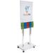 Clear Acrylic Literature Stand With Black Casters And Adjustable Brochure Pockets Free-Standing Double-Sided