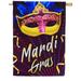 America Forever Flags Carnival Mask Mardi Gras House Flag Masquerade Masks Fleur De Lis Carnival 28 x 40 Inch Double Sided Seasonal Yard Outdoor Holiday Decorative Flag