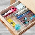 Clear Plastic Vanity and Desk Drawer Organizers Office Storage Drawer Divider Bin Tray 7 Piece Set