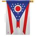 Americana Home & Garden 28 x 40 in. Ohio American State House Flag with Double-Sided Horizontal Decoration Banner Garden Yard Gift