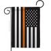 Americana Home & Garden G142911-BO 13 x 18.5 in. US Thin Orange Line Garden Flag with Armed Forces EMT Double-Sided Decorative Horizontal Flags House Decoration Banner Yard Gift