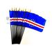 Box of 12 Cape Verde 4 x6 Miniature Desk & Table Flags; 12 American Made Small Mini Cape Verde Flags in a Custom Made Cardboard Box Specifically Made for These Flags